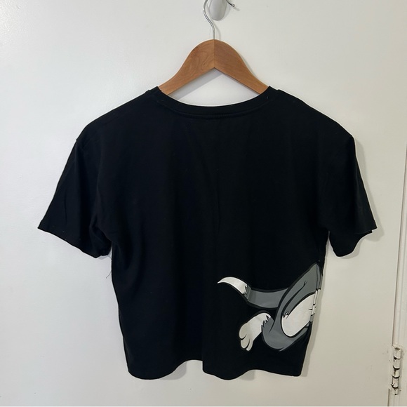Girl’s Tom and Jerry Black T-Shirt Cartoon Graphic Print Crop Top Size 11-13 - Picture 3 of 3